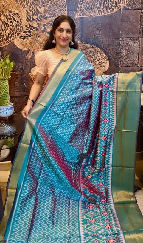 PSRGIDSS4G05BSCD27- Ikat silk saree