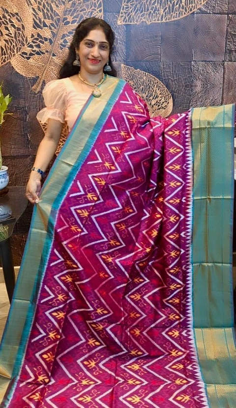 PSRGIDSS4G05BSCD30- Ikat silk saree