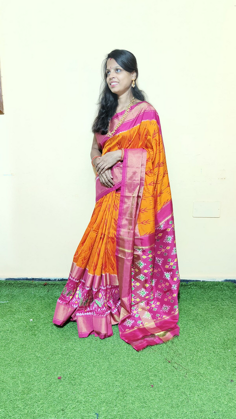 PGMRIDSS5J06TSCC03- Ikat silk saree