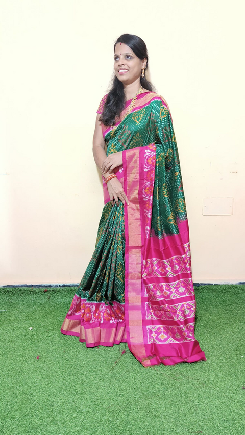 PGMRIDSS5J06TSCC04- Ikat silk saree