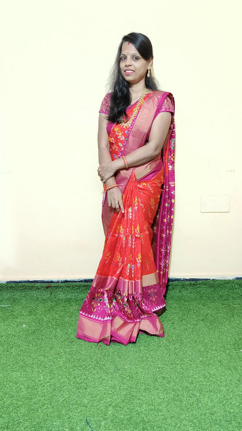 PGMRIDSS5J06TSCC05- Ikat silk saree