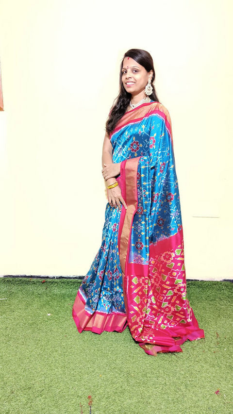 PGMRIDSS5J06TSCC06- Ikat silk saree