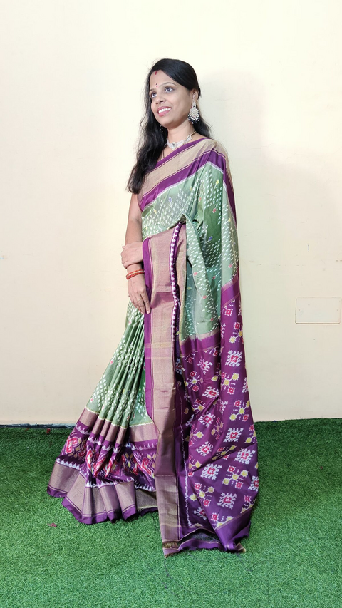 PGMRIDSS5J06TSCC07- Ikat silk saree