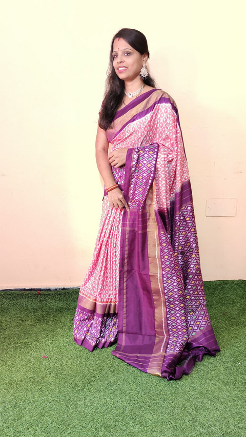 PGMRIDSS5J06TSCC08- Ikat silk saree