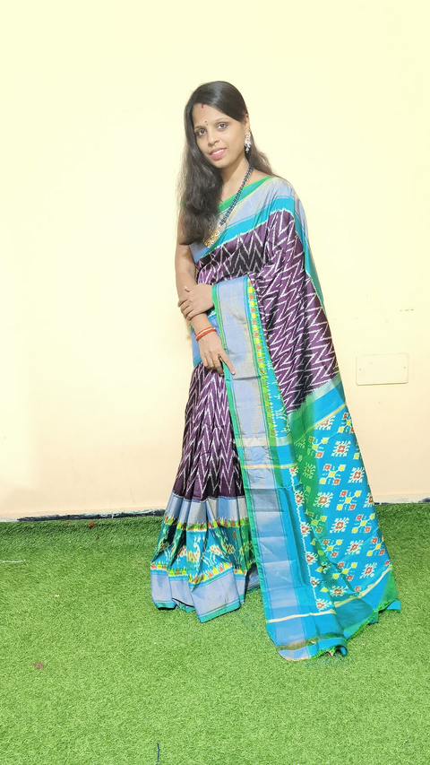 PGMRIDSS5J06TSCC09- Ikat silk saree