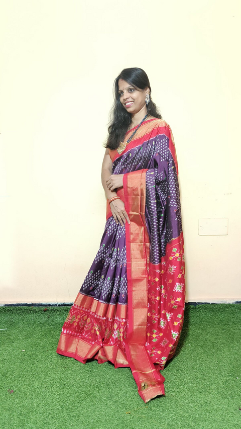 PGMRIDSS5J06TSCC13- Ikat silk saree