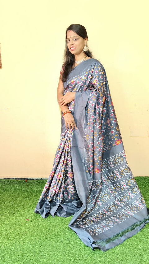 PGMRIDSS5J09BICC19- Ikat silk saree