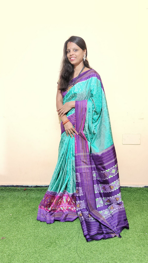 PGMRIDSS5J09BICC22- Ikat silk saree