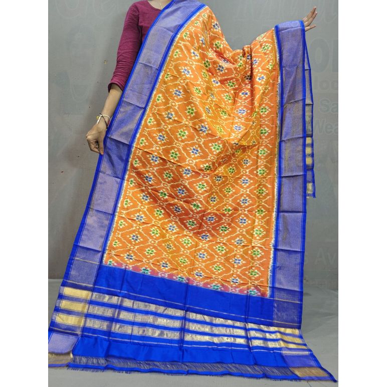 PGMRISDP5F15EDCD23- Ikat silk dupatta