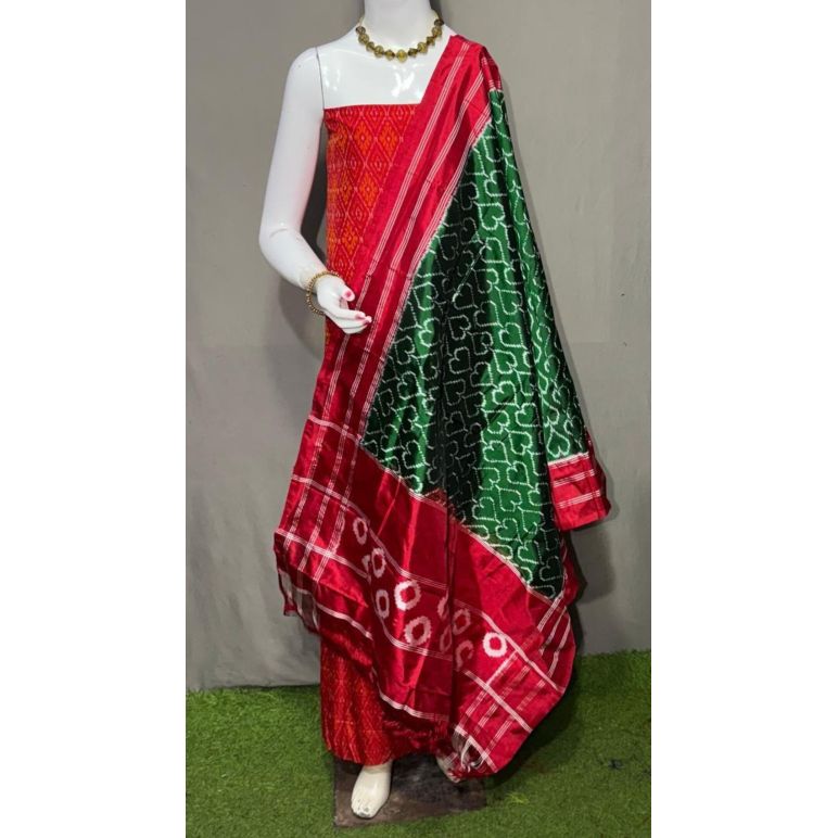 PSRGSDST5F15FFDC01- Ikat Silk dupatta with Ikat sico top