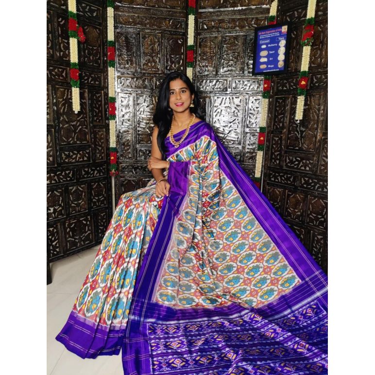 PGMRIDSS5F21BXDC27- Ikat silk saree