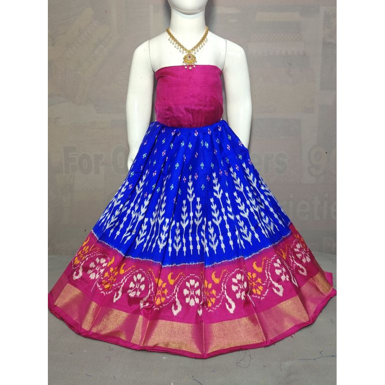 PGMRZSLG5F18IBDC13- Zero Size Ikat Silk Lehenga