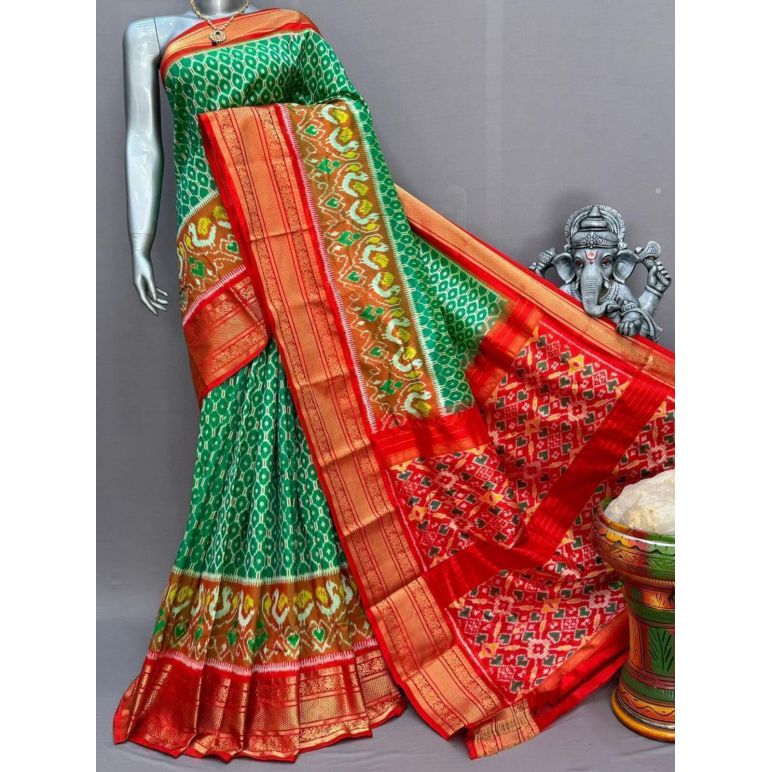 PSNTKBRS5F20DSCD13- Kanchi border Ikat silk saree