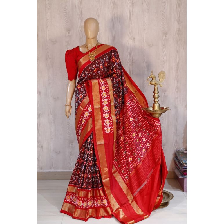 PSHLIDSS5F22NDDC12- Ikat silk saree