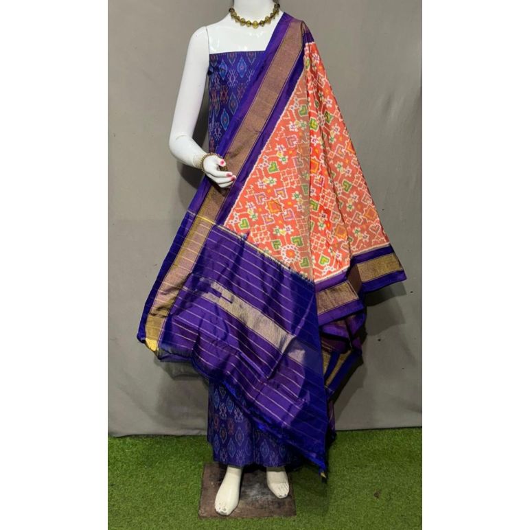 PSRGSDST5F21FFCD17- Ikat Silk dupatta with Ikat sico top