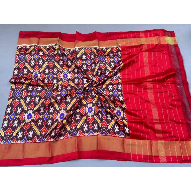 PSSIISDP5F223ECCD16- Ikat silk dupatta