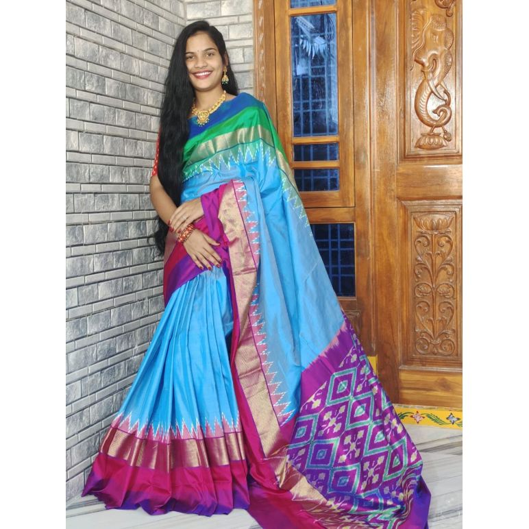 PWCKIDSS5F22TZDC20- Ikat silk saree