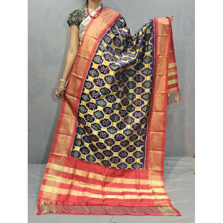 PGMRISDP5M04ECCD30- Ikat silk dupatta