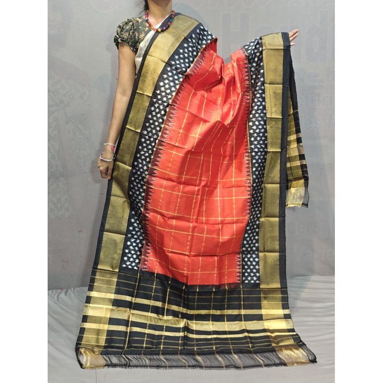 PGMRISDP5M04ECCD80- Ikat silk dupatta