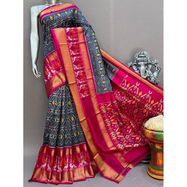 PSNTIDSS5F09NZDC13- Ikat silk saree