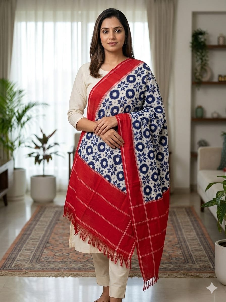 Cotton Dupatta - PSSIY22-ICDPDIBCC-11