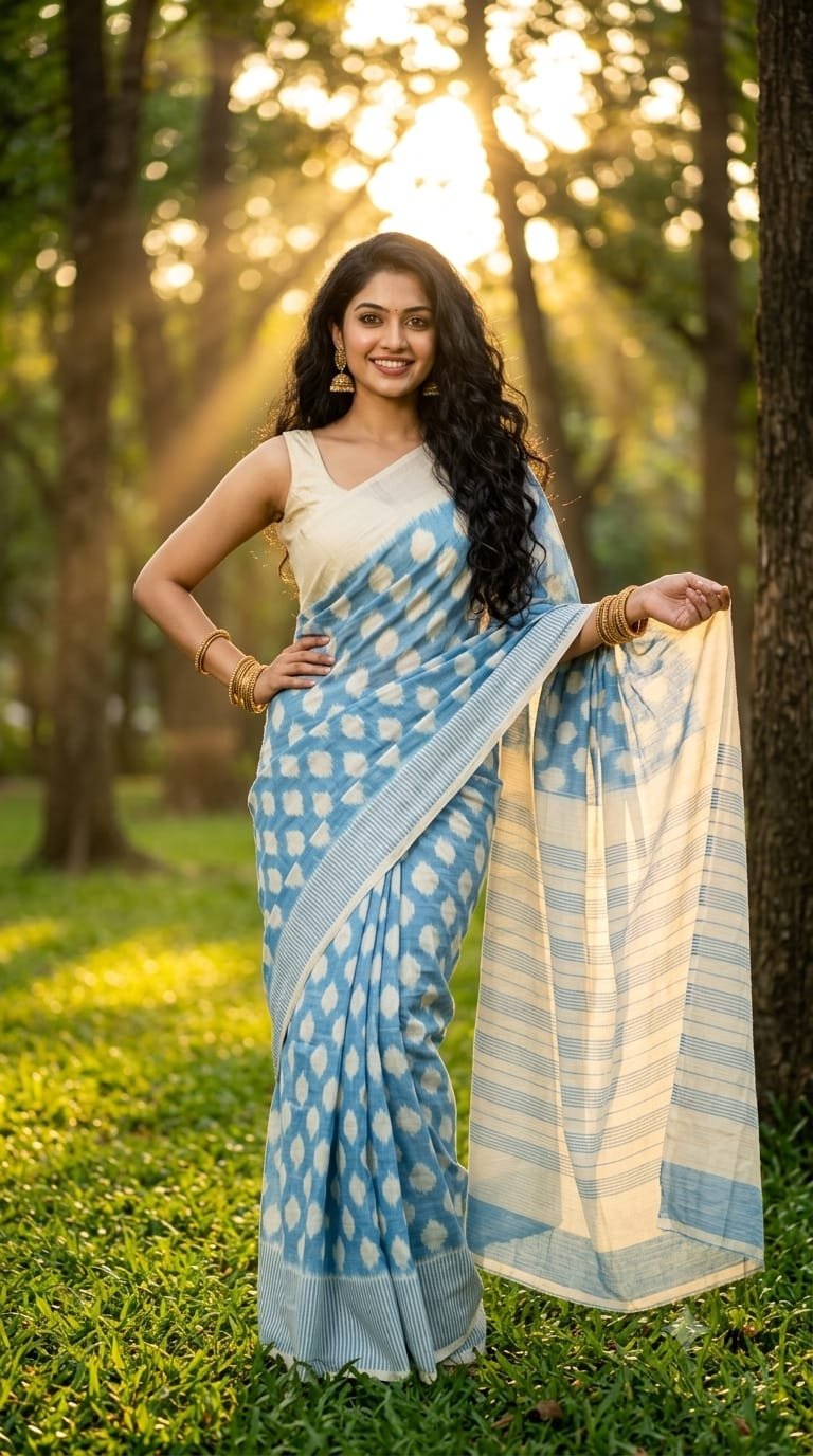 Cotton Saree - PRIHL09-ICTSCZCDC-25