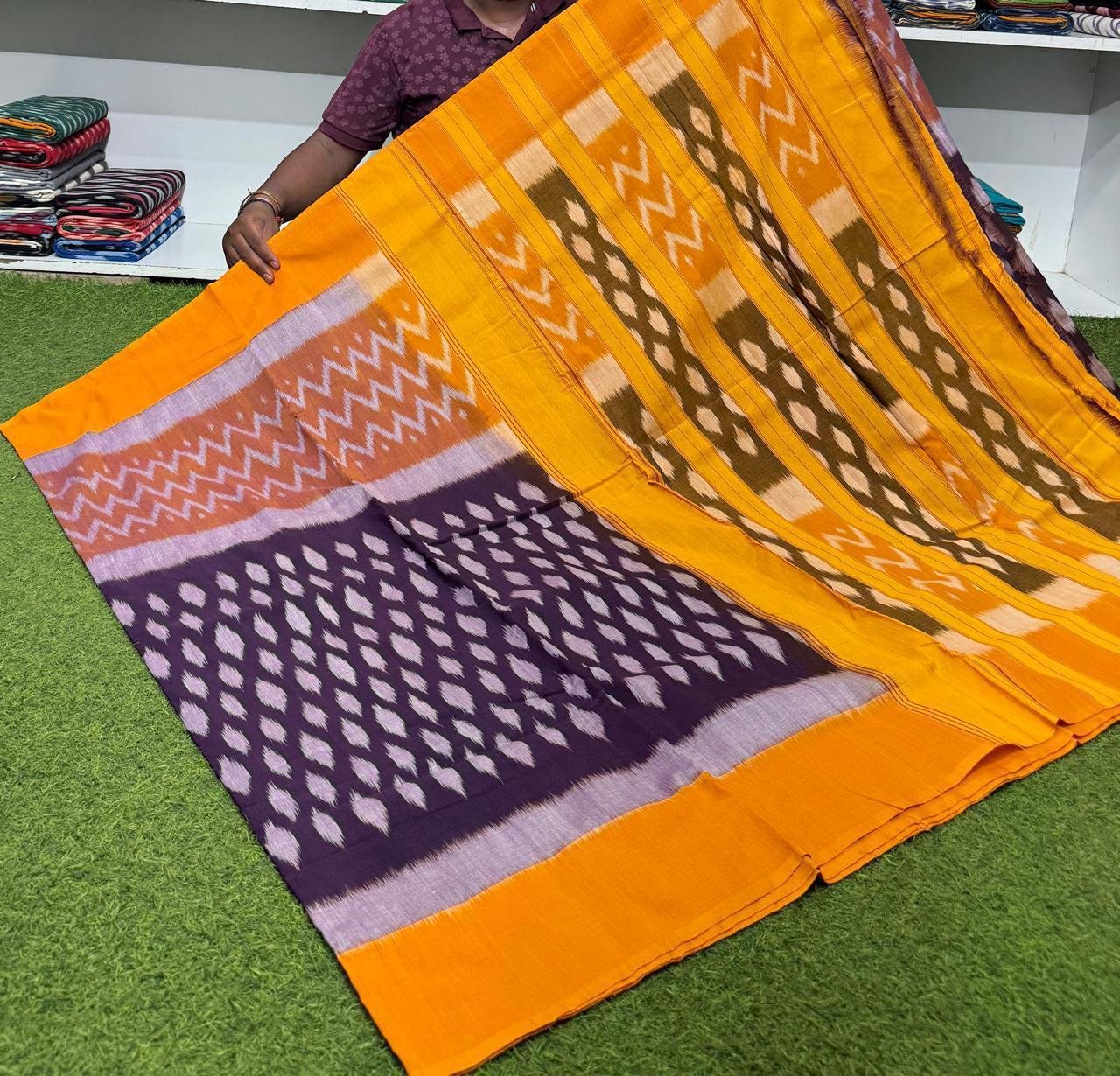Cotton Saree - PSRGN03-ICTSDZDCD-07