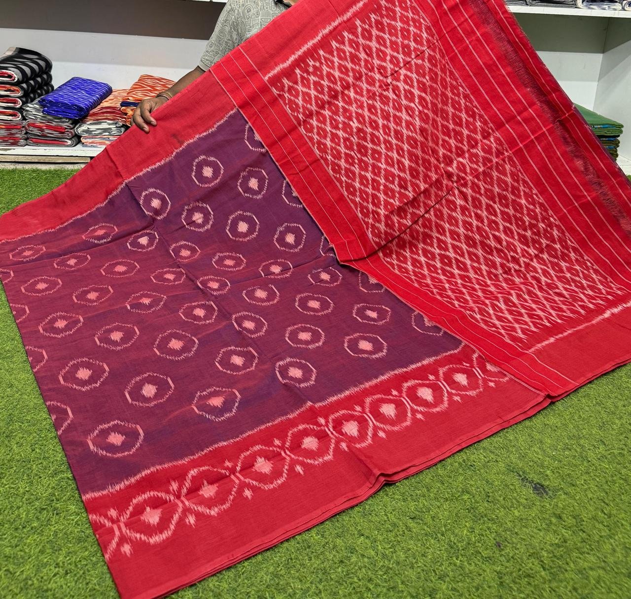 Cotton Saree - PSRGN13-ICTSDZDCD-02