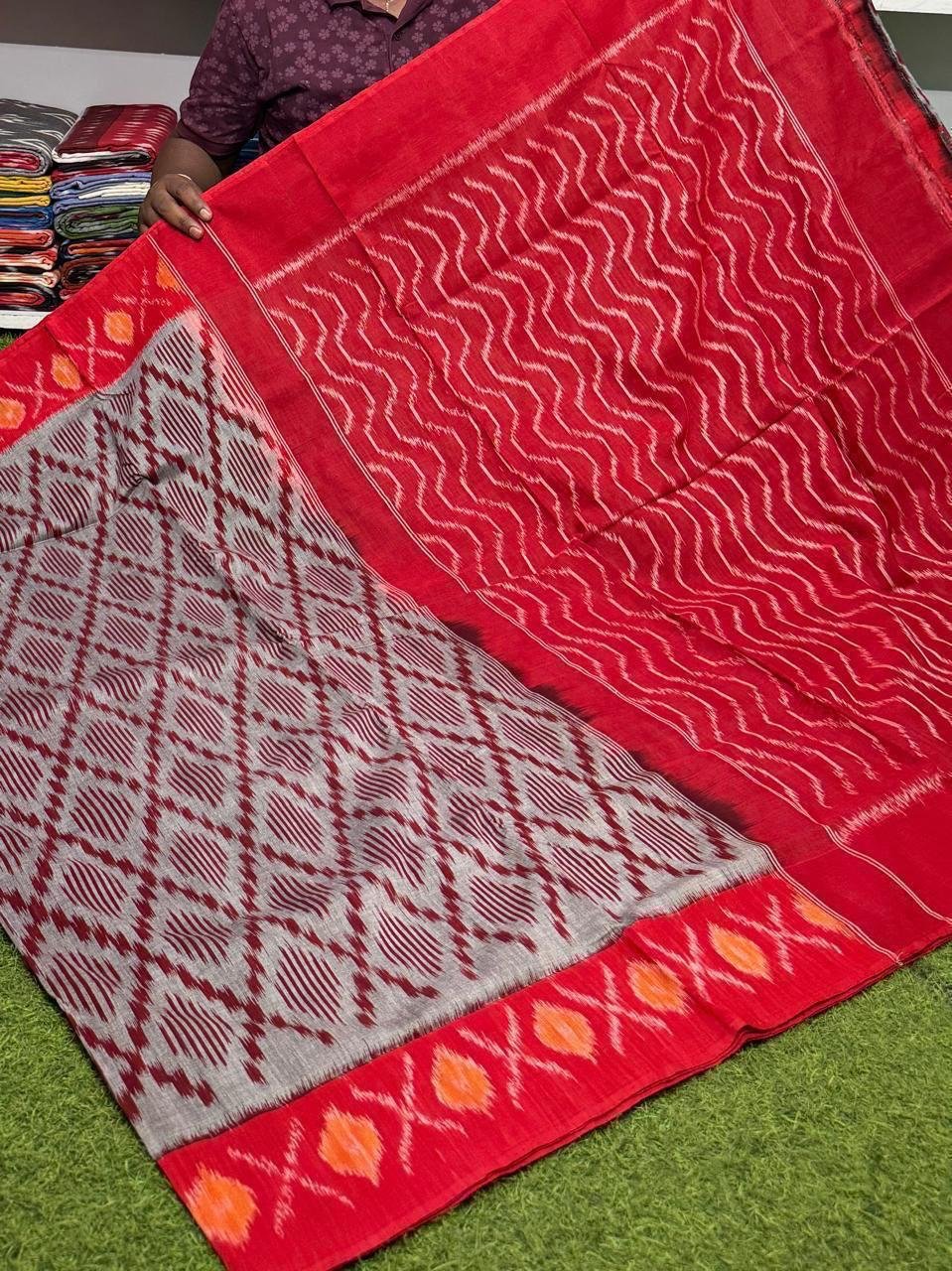 Cotton Saree - PSRGS11-ICTSDZIDC-26
