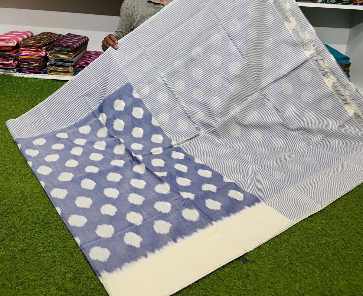 Cotton Saree - PSRGY07-ICTSDZDDD-10
