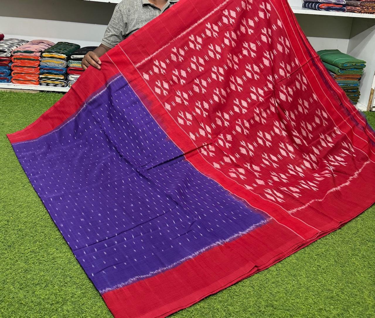 Cotton Saree - PSRGY19-ICTSCZDCD-05