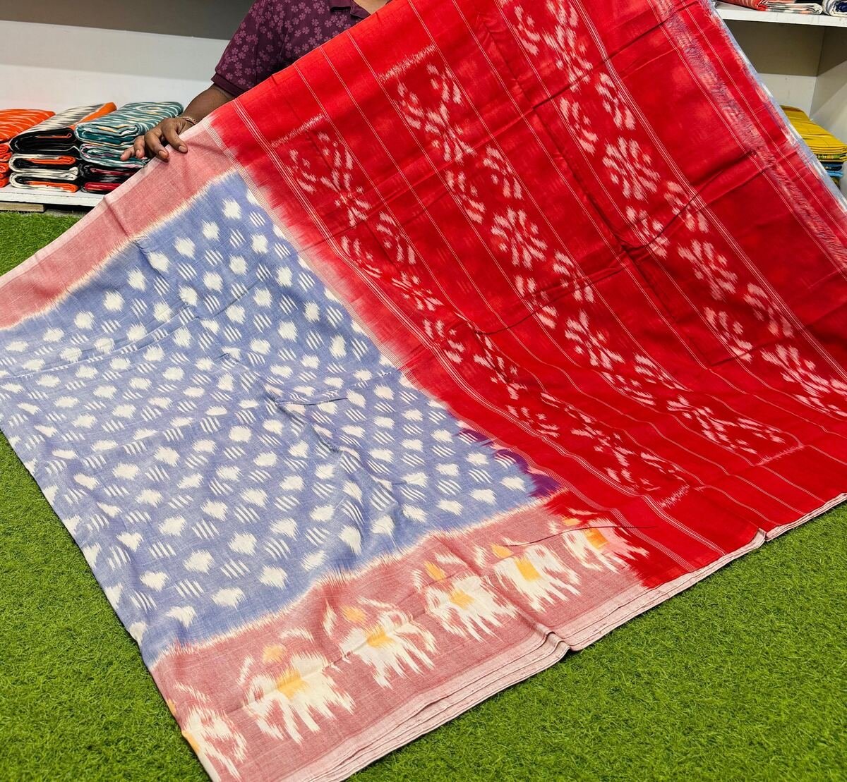 Cotton Saree - PSRGY19-ICTSCZDCD-12