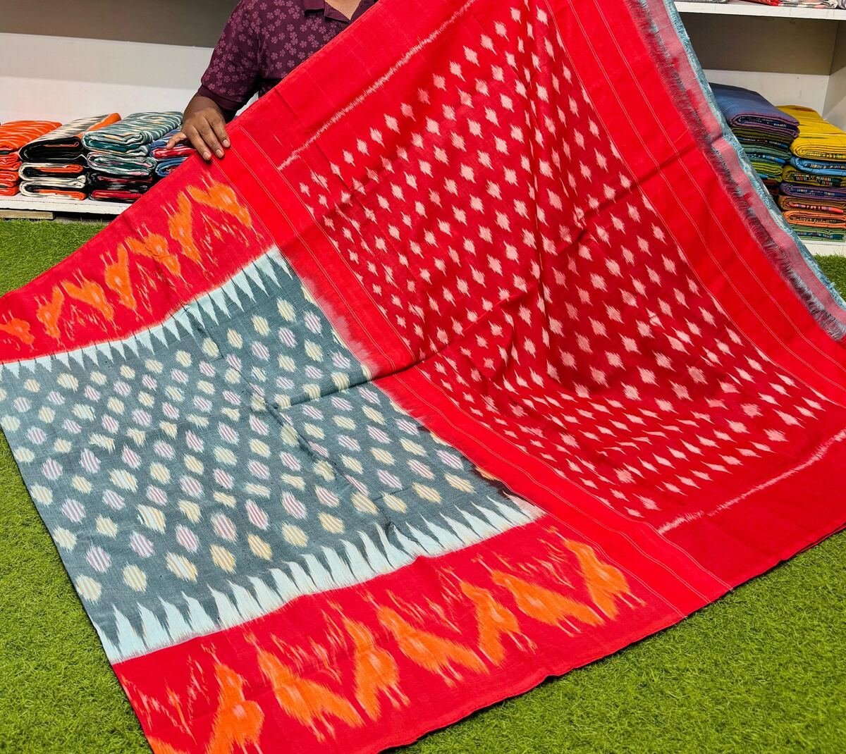 Cotton Saree - PSRGY19-ICTSCZDCD-13