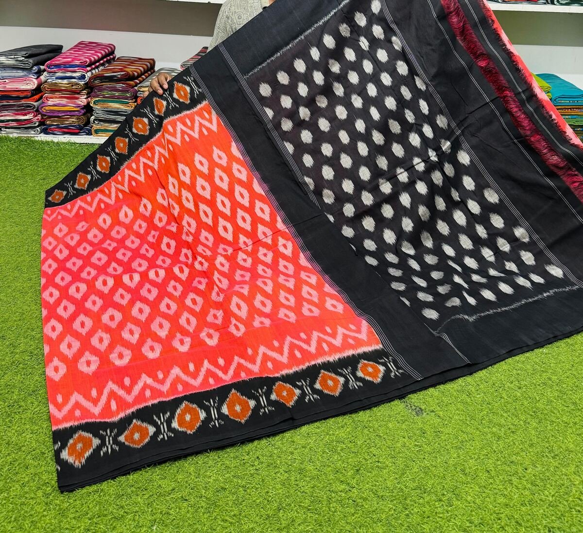 Cotton Saree - PSRGY19-ICTSCZDCD-28
