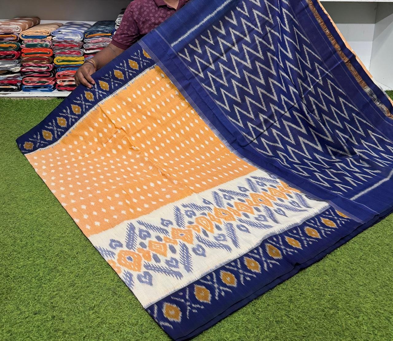 Cotton Saree - PSRGY21-ICTSDZDCD-02