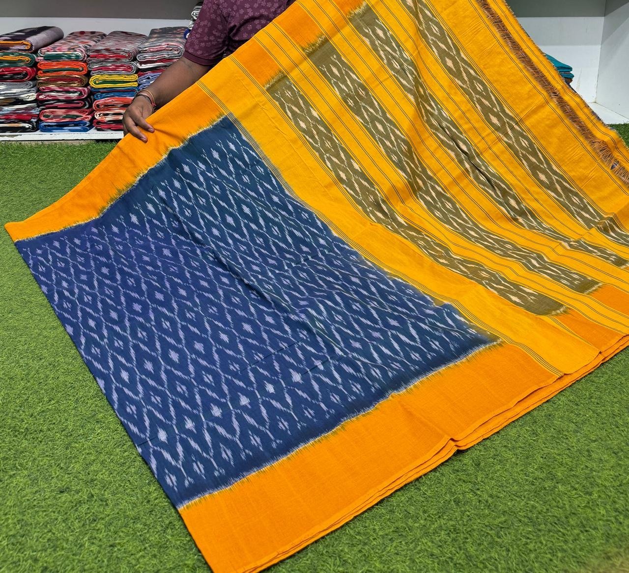 Cotton Saree - PSRGY21-ICTSDZDCD-06