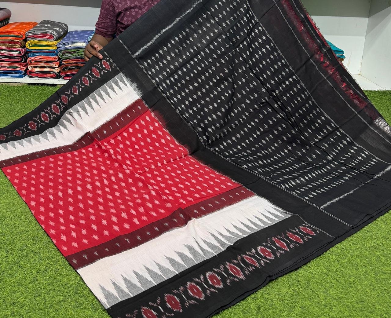 Cotton Saree - PSRGY21-ICTSDZDCD-16