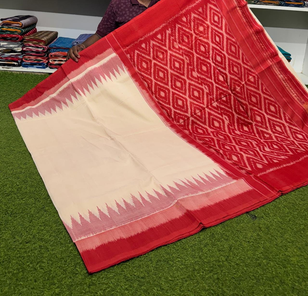 Cotton Saree - PSRGY21-ICTSDZDCD-22