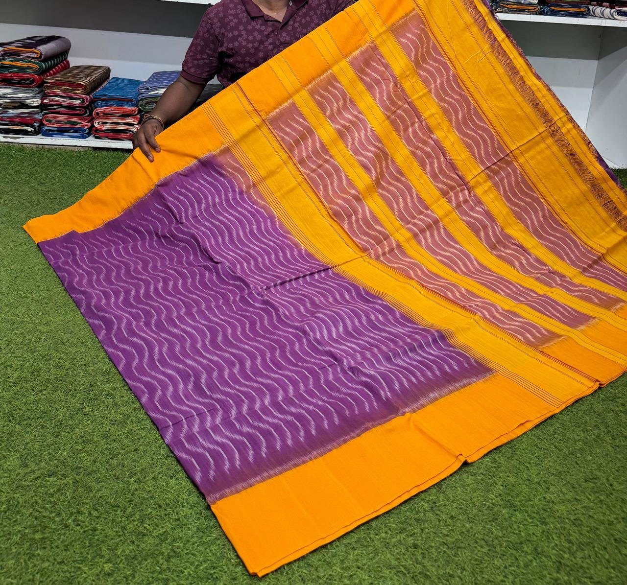 Cotton Saree - PSRGY21-ICTSDZDCD-25