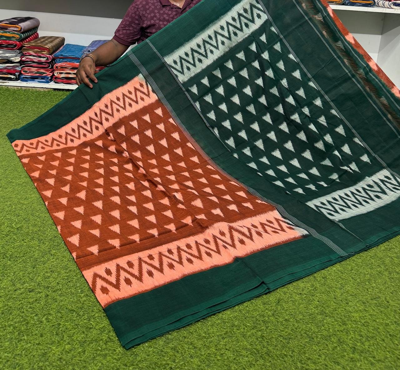 Cotton Saree - PSRGY21-ICTSDZDCD-27