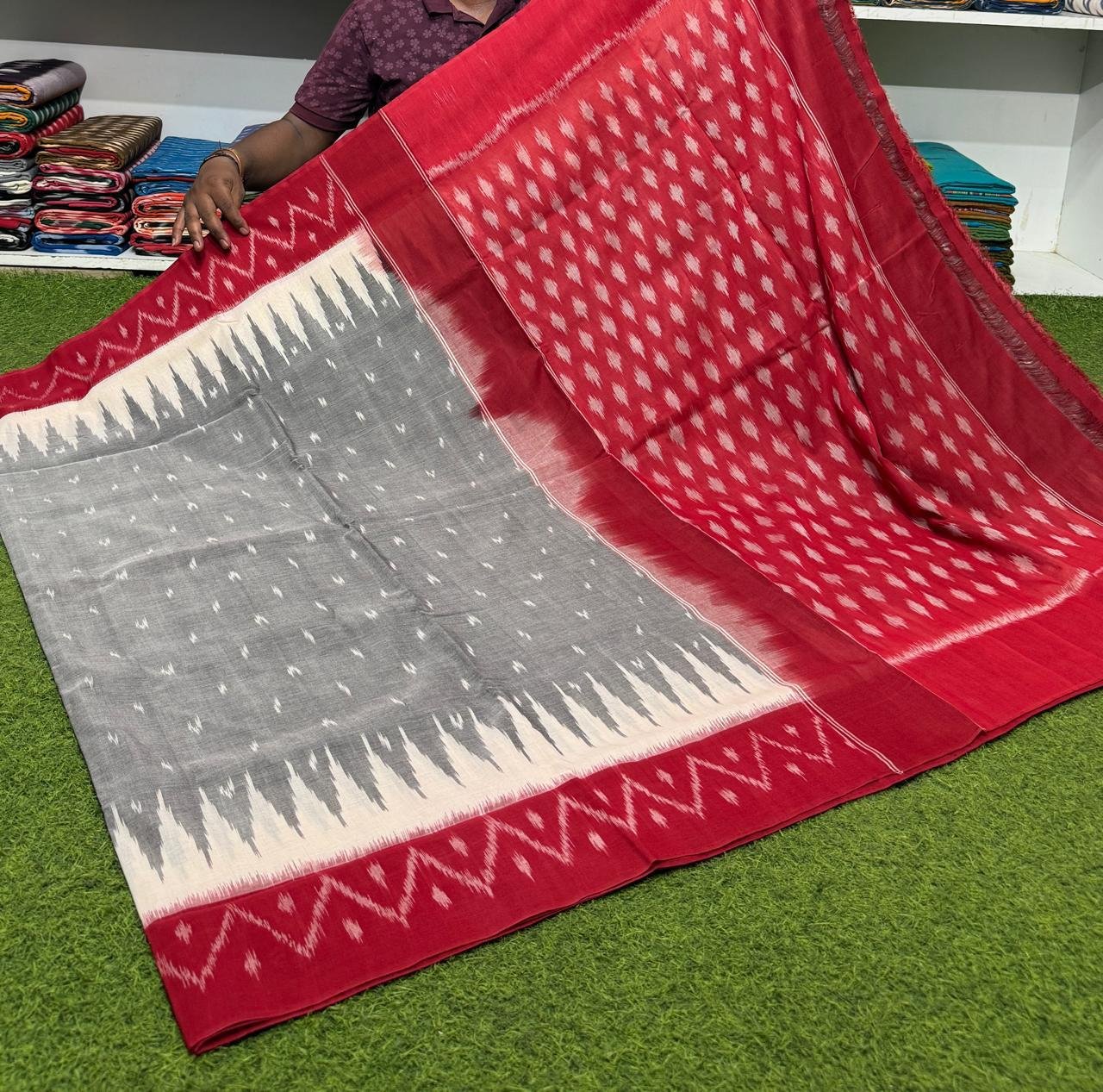 Cotton Saree - PSRGY21-ICTSDZDCD-30