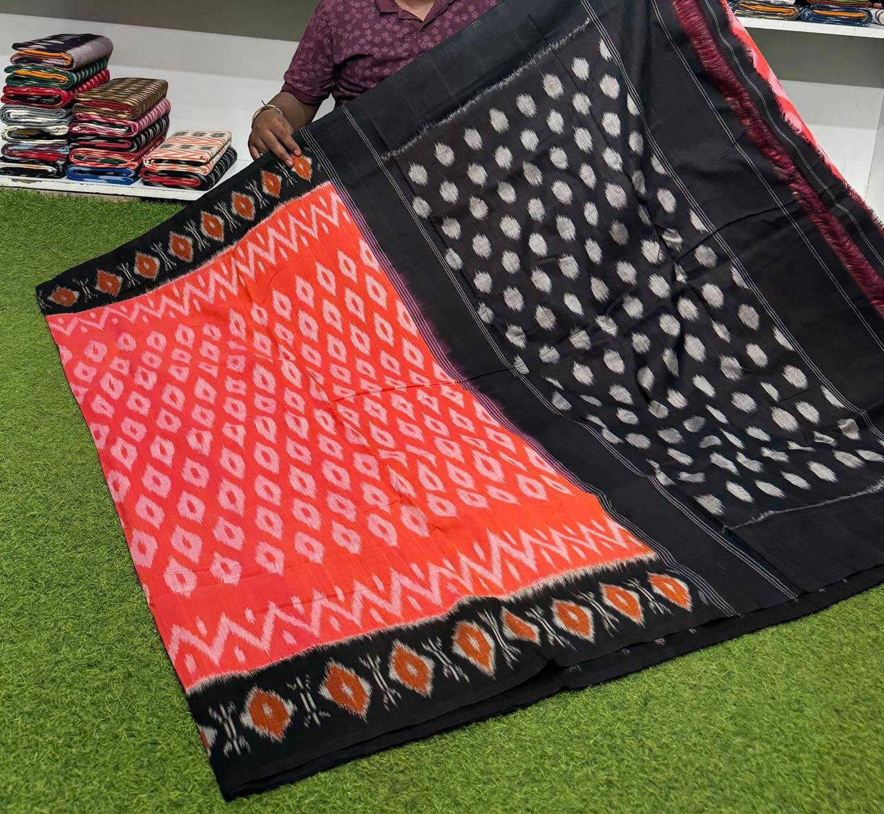 Cotton Saree - PSRGY21-ICTSDZDCD-34
