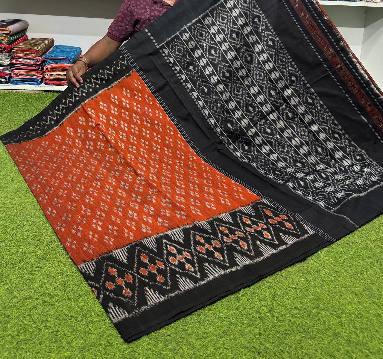 Cotton Saree - PSRGY21-ICTSDZDCD-35