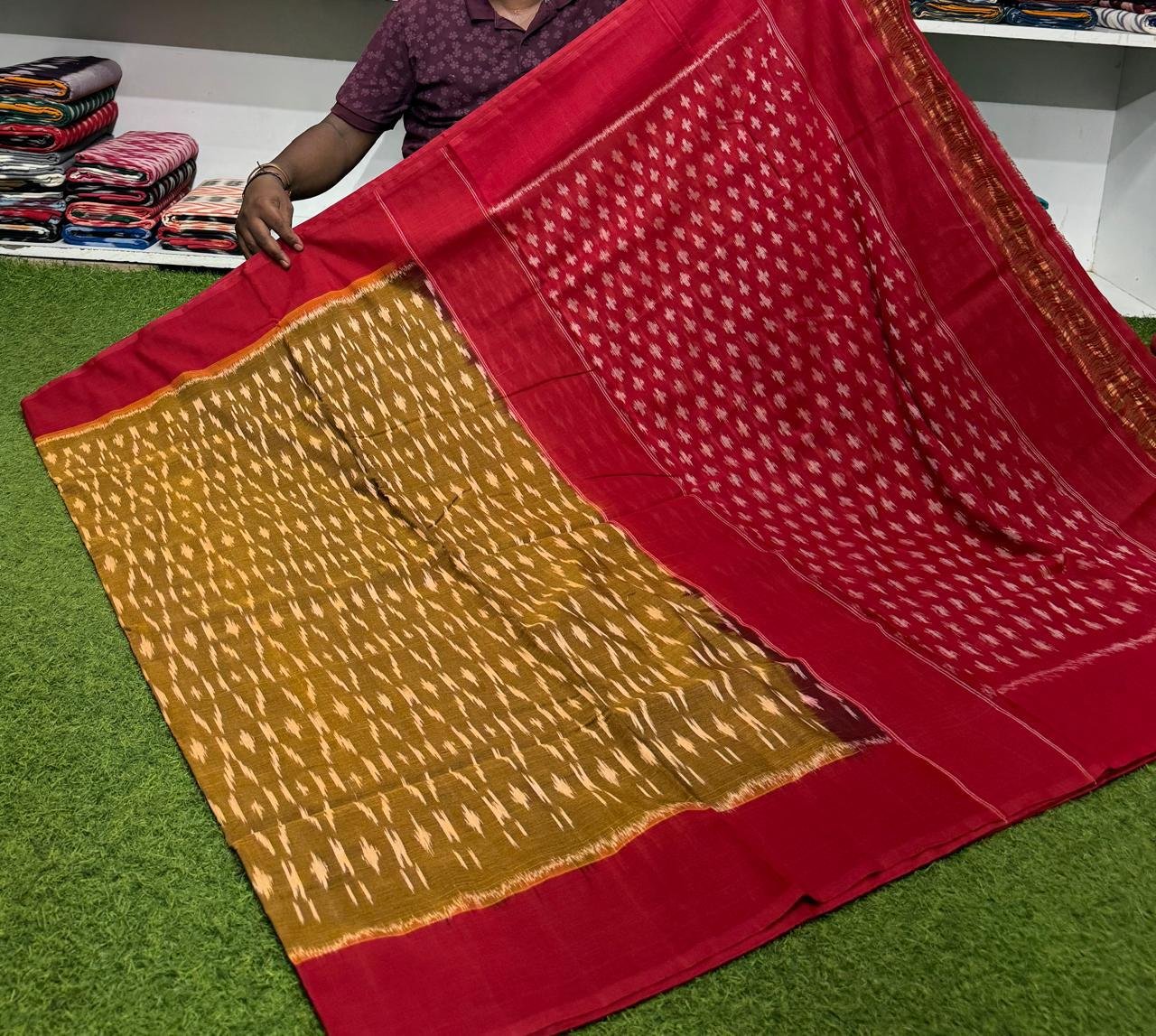 Cotton Saree - PSRGY21-ICTSDZDCD-37