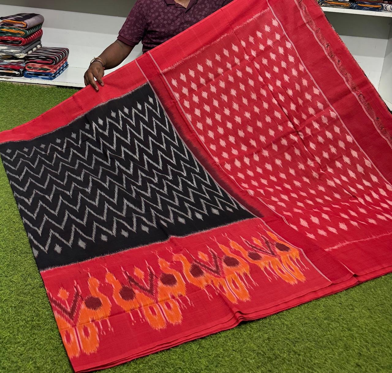 Cotton Saree - PSRGY21-ICTSDZDCD-38