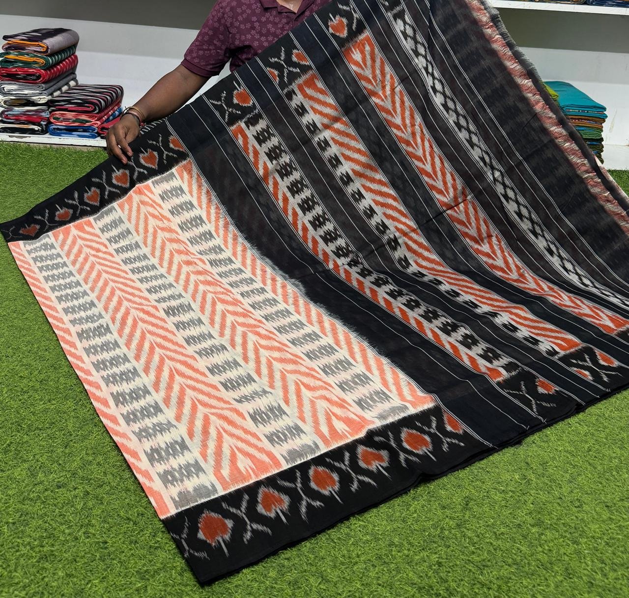 Cotton Saree - PSRGY21-ICTSDZDCD-39