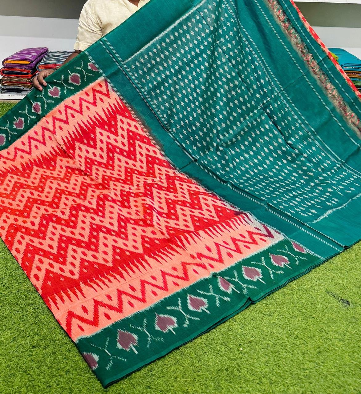 Cotton Saree - PSRGY21-ICTSDZDCD-48