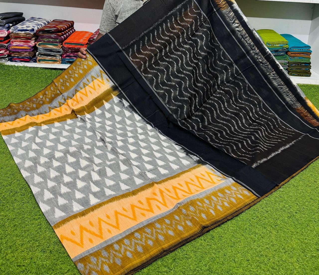 Cotton Saree - PSRGY21-ICTSDZDCD-52