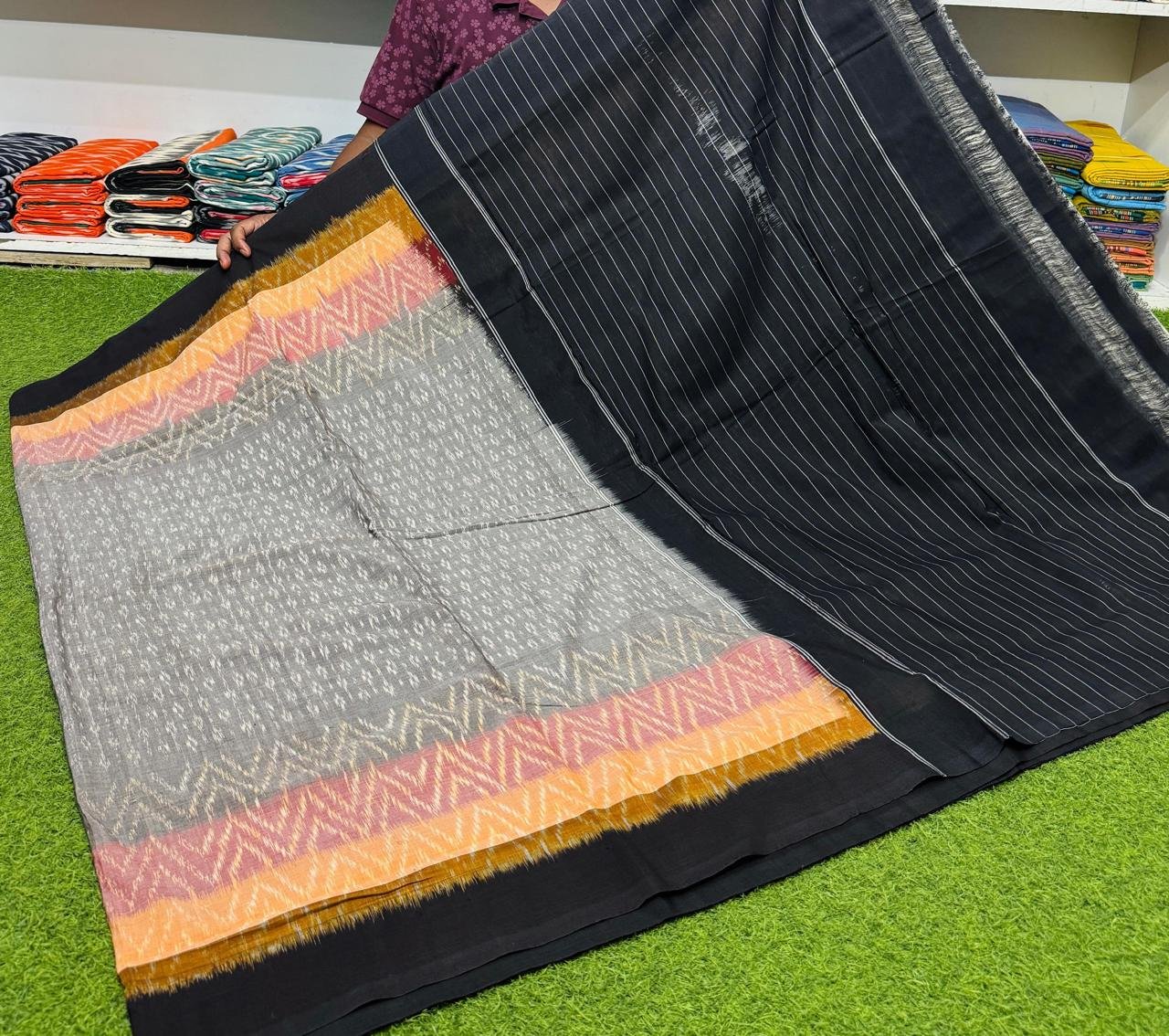 Cotton Saree - PSRGY21-ICTSDZDCD-62