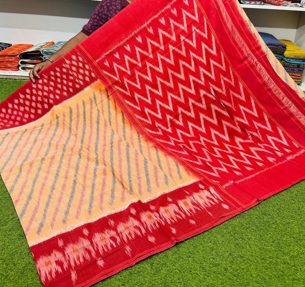 Cotton Saree - PSRGY21-ICTSDZDCD-63